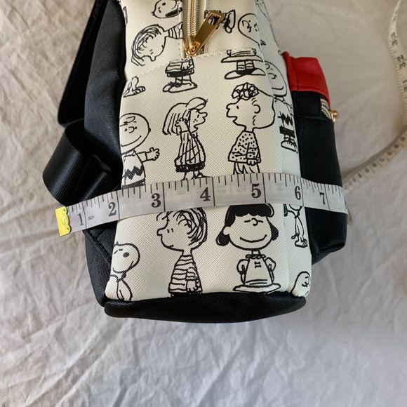 Peanuts Snoopy & Friends Mini Backpack NWT | Red Black White Cartoon Print Bag - Picture 10 of 10